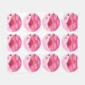 棒つきキャンデーと雲かわいらし雲 フリースブランケット (正面(横))