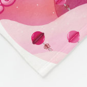 棒つきキャンデーと雲かわいらし雲 フリースブランケット (角)