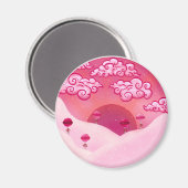 棒つきキャンデーと雲かわいらし雲 マグネット (正面/裏面)