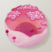 棒つきキャンデーと雲かわいらし雲 ラウンドクッション (裏面)