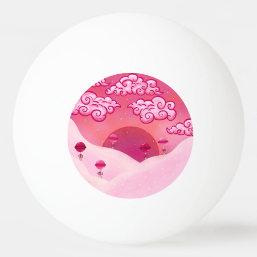 棒つきキャンデーと雲かわいらし雲 卓球ボール (正面)