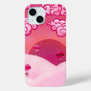棒つきキャンデーと雲かわいらし雲 iPhone 15ケース