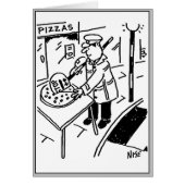 棒つきキャンデーの人がピザをスライス (正面)