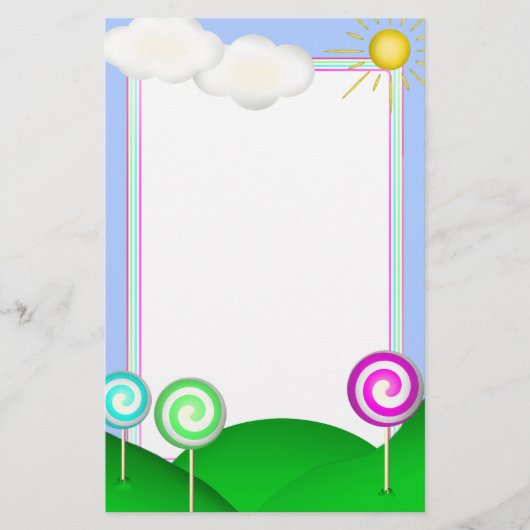 棒つきキャンデーの土地 便箋 (正面)
