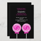 棒つきキャンデーの招待状かサンキューカード 招待状 (正面/裏面)