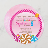 棒つきキャンデーの招待状- CandyLandの招待状 招待状 (正面/裏面)