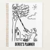 棒つきキャンデーの救済男が木からボールを取る プランナー手帳 (正面)