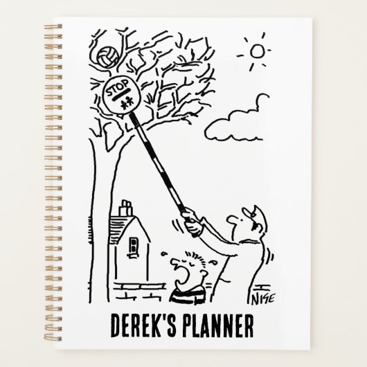 棒つきキャンデーの救済男が木からボールを取る プランナー手帳 (正面)