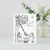 棒つきキャンデーの救済男が木からボールを取る ポストカード (スタンド正面)