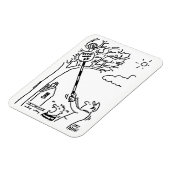 棒つきキャンデーの男が木の中でボールを救う。おもしろい マグネット (左側)