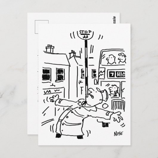 棒つきキャンデーの男が現れる ポストカード (正面/裏面)