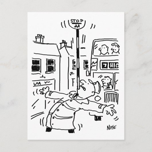 棒つきキャンデーの男が現れる ポストカード (正面)