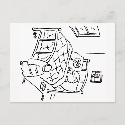 棒つきキャンデーの男は棒つきキャンデーと寝ている ポストカード (正面)