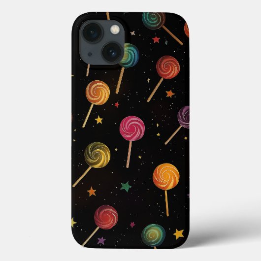 棒つきキャンデーイン宇宙 – レインボースター銀河系ブラック Case-Mate iPhoneケース (裏面)