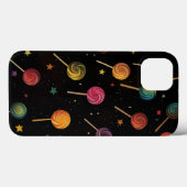 棒つきキャンデーイン宇宙 – レインボースター銀河系ブラック Case-Mate iPhoneケース (裏面 (横))