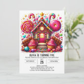 棒つきキャンデーエレガントキャンディランドデジタル誕生日 招待状 (スタンド正面)