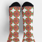 棒つきキャンデーキャンディイメージプリント因果男性の女性 ソックス (上部)