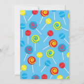 棒つきキャンデーキャンディキッズ1歳の誕生日パーティー 招待状 (裏面)