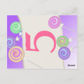 棒つきキャンデーキャンディテーブル番号カード ポストカード (裏面)