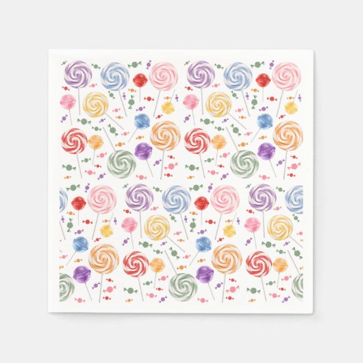 棒つきキャンデーキャンディパタカラフルン スタンダードカクテルナプキン (正面)
