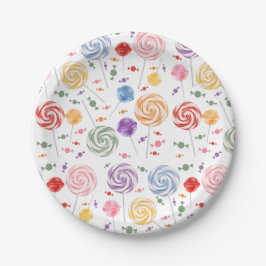 棒つきキャンデーキャンディパタカラフルン ペーパープレート