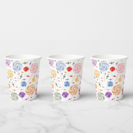 棒つきキャンデーキャンディパタカラフルン 紙コップ (複数)