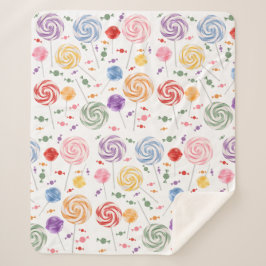 棒つきキャンデーキャンディパターカラフルンシェルパブランケット シェルパブランケット