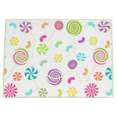 棒つきキャンデーキャンディパターンカスタム抱き枕 ラージペーパーバッグ (正面)