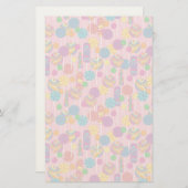 棒つきキャンデーキャンディパターン 便箋 (正面/裏面)