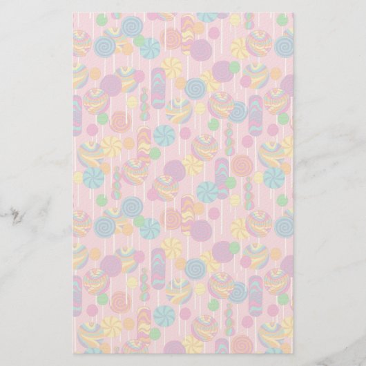 棒つきキャンデーキャンディパターン 便箋 (正面)