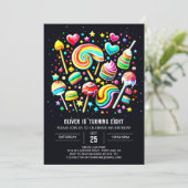 棒つきキャンデーキャンディパラダイス誕生日 招待状 (スタンド正面)