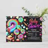 棒つきキャンデーキャンディファンタジーベビーシャワー 招待状 (スタンド正面)