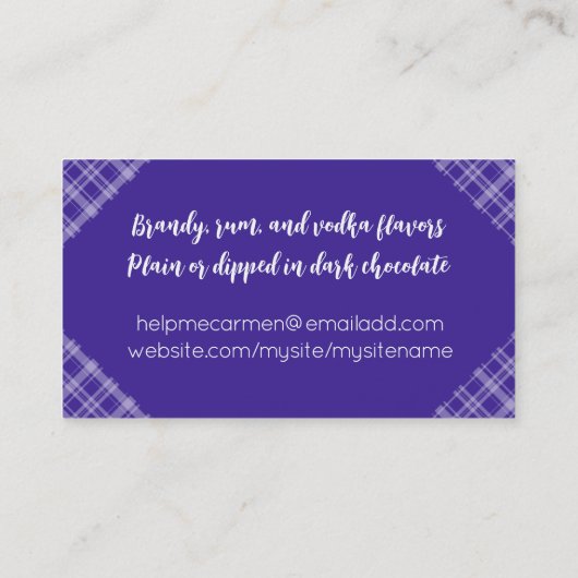 棒つきキャンデーキャンディメーカーベーキング名刺ピンク 名刺 (裏面)