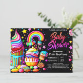 棒つきキャンデーキャンディランドベビーシャワー 招待状 (スタンド正面)