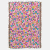 棒つきキャンデーキャンデーパターン スローブランケット (正面縦)