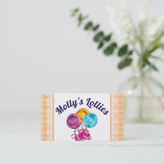 棒つきキャンデーサッカー飴メーカー菓子 名刺 (スタンド正面)