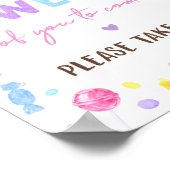 棒つきキャンデースイートショップ誕生日トリートサイン ポスター (角)