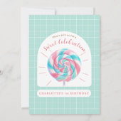 棒つきキャンデースイートショップ誕生日招待状 招待状 (裏面)