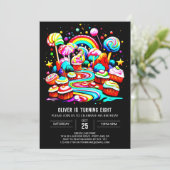 棒つきキャンデースウィートお祝い誕生日 招待状 (スタンド正面)