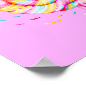 棒つきキャンデースウィートキャンディイラストレーションピンク ポスター (角)