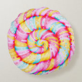 棒つきキャンデースウィートキャンディイラストレーション ラウンドクッション (裏面)