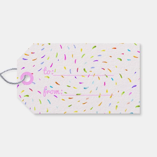 棒つきキャンデースウィートキャンディキャラメルドロップズイラストレーション ギフトタグ (裏面横)