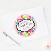 棒つきキャンデースウィートサンキューステッカー ラウンドシール (封筒)