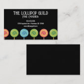 棒つきキャンデーズオンブラック背景キャンディショップ 名刺 (正面/裏面)