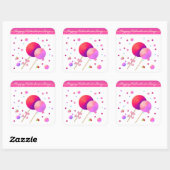 棒つきキャンデーハッピーバレンタインデー スクエアシール (シート)