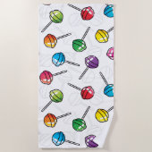 棒つきキャンデーパターン ビーチタオル (正面)