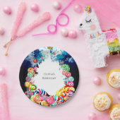 棒つきキャンデーボホキャンディランド誕生日 ペーパープレート (パーティー)