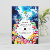 棒つきキャンデーボホキャンディランド誕生日 招待状 (スタンド正面)