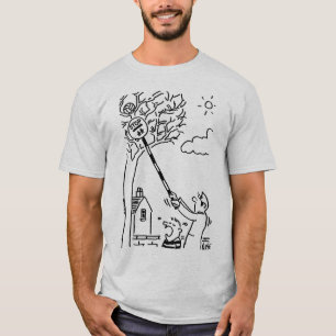 棒つきキャンデーマンが木からボールを取り出す Tシャツ