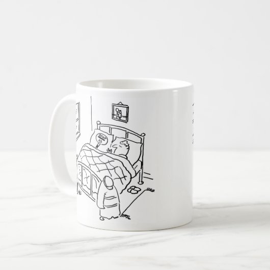 棒つきキャンデーマンが棒つきキャンデーと寝ている コーヒーマグカップ (正面左)